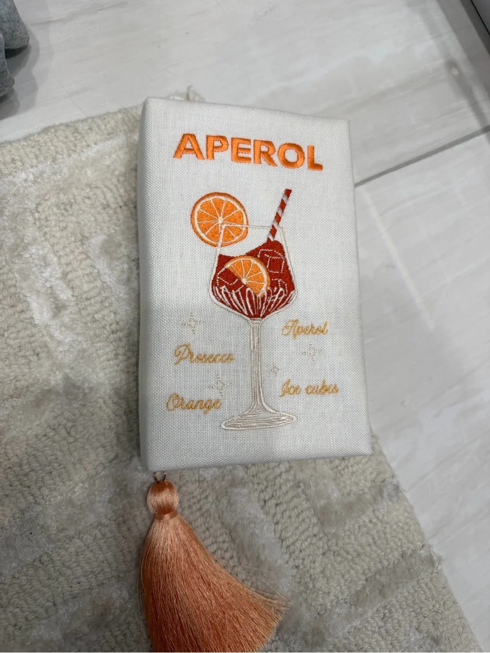 Aperol Embroidered Book Purse